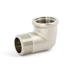 Угол UNI-FITT 1 1/4, никелированная латунь, внутренняя-наружная резьба, 90 градусов