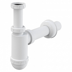 Сифон бутылочный 1 1/4 x 40 мм для раковины (пластик), под донный клапан, белый Alcaplast A43