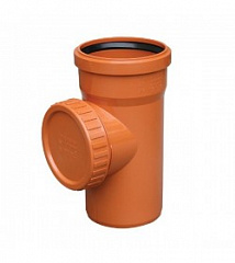 Ревизия Valfex Ревизия с крышкой D 110мм РЫЖАЯ нар.канализ