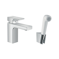 Смеситель для раковины Hansgrohe Vernis Shape, с гигиеническим душем, хром