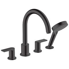 Смеситель для ванны/душа Hansgrohe Vernis Shape на край ванны, 4 отверстия (внешняя часть), черный