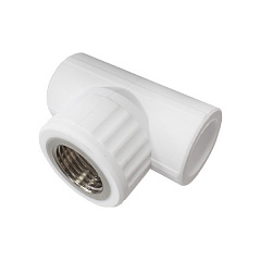 Тройник полипропиленовый Valfex переходной с внутренней резьбой 20х3/4х20, белый