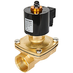 Клапан соленоидный (электромагнитный) Stout прямого действия, НО, 220В, G1 1/4, EPDM