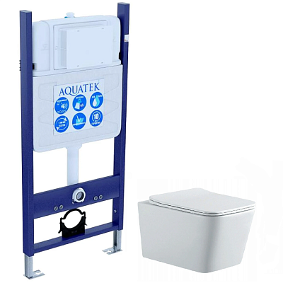 Комплект Акватек SET ЛИБРА N-14 подвесной унитаз, инсталляция, сиденье микролифт