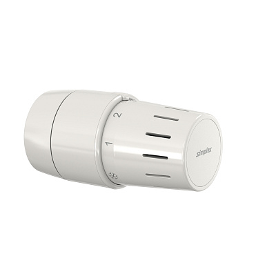 Термостатическая головка Flamco Standard TC-S3, с клеммным соединением, с установкой нуля, цвет белый