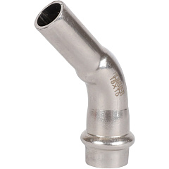 Угольник Rommer пресс 15 однораструбный, 45 градусов ВПр-НПр, нержавеющая сталь