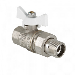 Кран шаровой VALTEC Base с полусгоном 1/2 ВН, белый, прямой