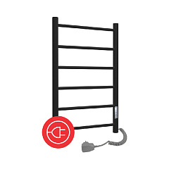 Электрический полотенцесушитель Термодизайн STEEL T (лесенка) сталь W=500, H=800 (7 перекладин) черный бархат