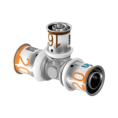 Тройник Uponor S-PRESS PLUS редукционный латунный 25-16-16