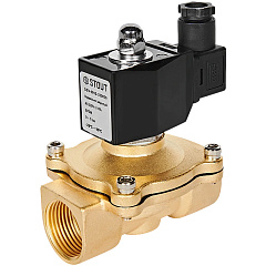 Клапан соленоидный (электромагнитный) Stout прямого действия, НЗ, 220В, G1, EPDM