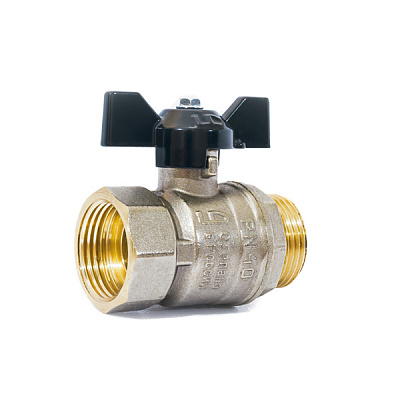 Кран шаровой LD 47.20.B-Н.Б, внутренняя-наружная резьба, 3/4, бабочка