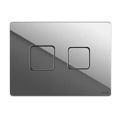 Кнопка смыва Cersanit ACCENTO SQUARE для AQUA 50 пневматическая пластик хром глянцевый