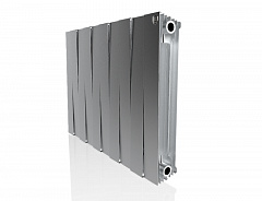 Биметаллический секционный радиатор отопления Royal Thermo PianoForte Satin Silver 500 / 10 секций