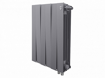 Биметаллический секционный радиатор отопления Royal Thermo Pianoforte Silver Satin 500 / 6 секций нижнее правое подключение