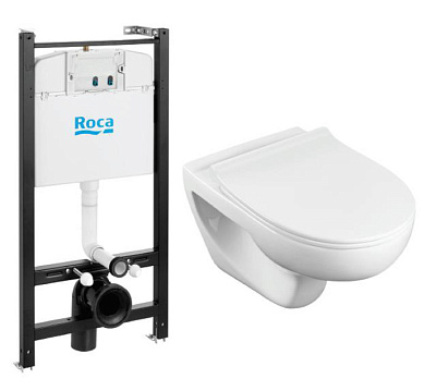 Комплект Roca Victoria Pack подвесной унитаз, инсталляция, сиденье 893105010