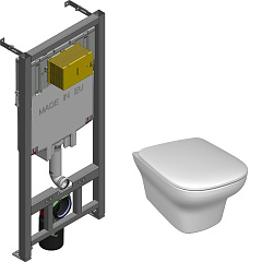 Комплект Jacob Delafon подвесной унитаз, инсталляция, сиденье микролифт E21772RU-00