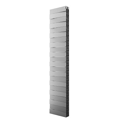 Биметаллический секционный радиатор отопления Royal Thermo PianoForte Tower Silver Satin 300 / 22 секций нижнее подключение