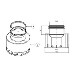 Адаптер Protherm с забором воздуха из помещения, 60/100 - 80