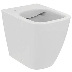 Унитаз напольный Ideal Standard T459401 i.life S пристенный безободковый -соло, технология RimLS+, горизонтальный (универсальный) выпуск, с крепежом