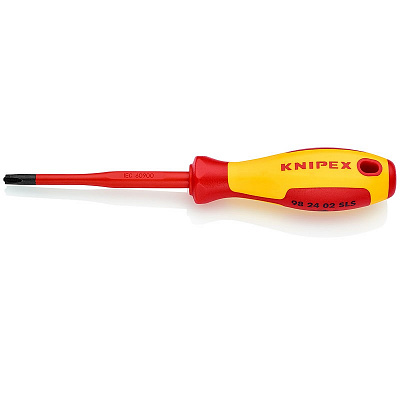 Отвертка KNIPEX PlusMinus PH/S 2 тонкая VDE, длина стержня 100 мм, 212 мм, диэлектрическая, 2-компонентная рукоятка