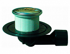 Трап для внутренних помещений HL 80.1R с круглой решеткой и подрамником из нержавеющей стали