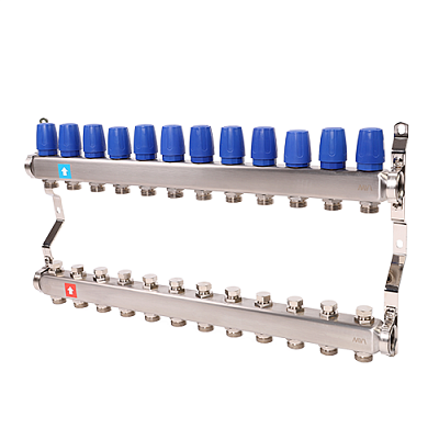 Коллектор MVI из нержавеющей стали в сборе для отопления 12 выходов