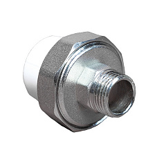 Муфта полипропиленовая Valfex комбинированная разъёмная (американка) с наружной резьбой 25x3/4, белая