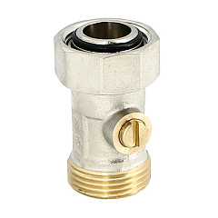 Узел нижнего подключения радиатора UNI-FITT прямой одинарный НВ 3/4ЕК х 3/4ЕК радиаторный со встроенным шаровым краном