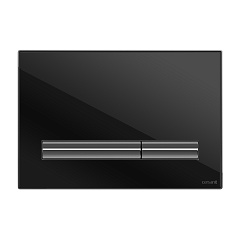 Кнопка смыва Cersanit PILOT, стекло, черный глянцевый, универсальная