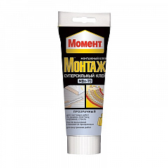 Монтажный клей Момент Монтаж Суперсильный Прозрачный (185г) 1317436
