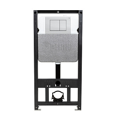 Комплект инсталляции РЕХАУ NOVAFLOW с панелью смыва NOVA QUAD 001 прямоугольные клавиши, пластик, белый, глянцевый (19101021001)