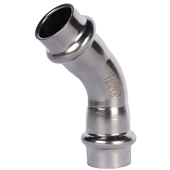 Угольник Rommer пресс 15, 45 градусов ВПр-ВПр, нержавеющая сталь