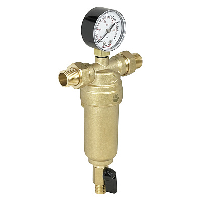 Фильтр промывной Valfex 1 с манометром, латунный