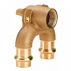 Двойная стеновая водорозетка медная Viega Sanpress с SC-Contur d=18 (арт. 692 797)