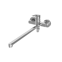 Смеситель для ванны/душа IDDIS с длинным изливом, Spin, хром, на стену