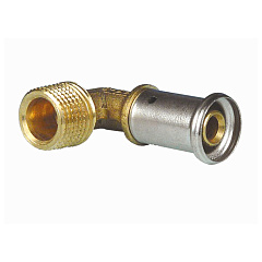 Угольник Henco 90 градусов НР, латунь пресс, 20x1/2