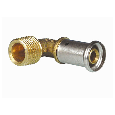 Угольник Henco 90 градусов НР, латунь пресс, 20x1/2