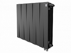 Биметаллический секционный радиатор отопления Royal Thermo Pianoforte Noir Sable 500 / 10 секций нижнее правое подключение