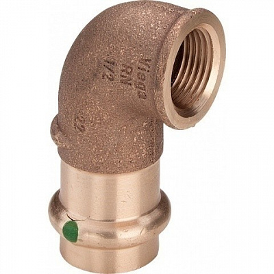 Угольник переходной 90 медный Viega Sanpress с SC-Contur d=28 (арт. 446 611)