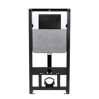 Комплект инсталляции РЕХАУ NOVAFLOW с панелью смыва NOVA QUAD 001 прямоугольные клавиши, пластик, черный, матовый (19101041001)