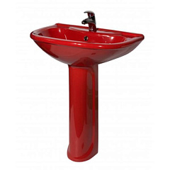 Раковина Оскольская керамика Престиж с пьедесталом красный