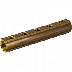 Коллектор Luxor латунный распределительный CD 457 1х1/2ВР 5 контуров