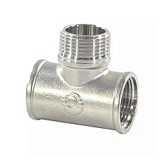 Тройник Valfex никелированный переходной с переходом на наружную резьбу ВР3/4хНР1/2хВР3/4