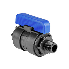 Кран шаровой Valfex ПНД компрессионный НР/ВР разборный 1/2x1/2 Ду16