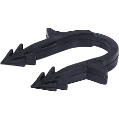 Скоба якорная Stout с двойным креплением для труб д.16-20мм, цвет черный, 50 мм