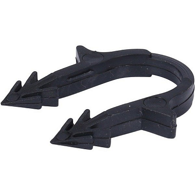 Скоба якорная Stout с двойным креплением для труб д.16-20мм, цвет черный, 50 мм