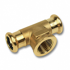 Тройник Sanha 8130G, ВПр-ВР-ВПр, бронза, 42x1/2x42