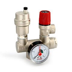 Группа безопасности котла UNI-FITT Mini до 50 кВт, 1, 3 бар, никелированная