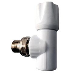 Вентиль из полипропилена Valfex для радиатора угловой 25х3/4 БЕЛЫЙ ВАЛФ-РУС, арт. 1014725034