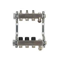 Коллектор Usystems UN с клапанами стальной с накидной гайкой, выходы 5x3/4 Евроконус